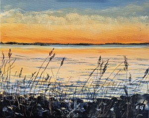Soir sur Estuaire de la Gironde à Plassac
