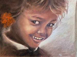 Les enfants sourient avec le cœur50 x 40